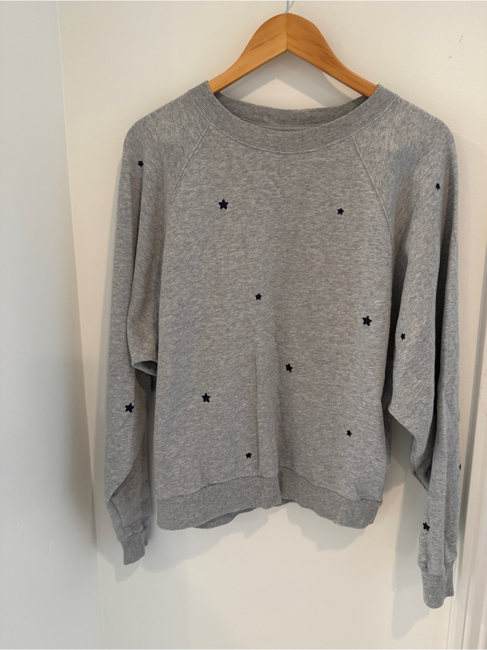 GAP Gray Crewneck Sweatshirt with Navy Star Accents